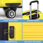 Lightweight ABS Luggage Set with TSA Lock - Yellow DL124