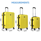 Lightweight ABS Luggage Set with TSA Lock - Yellow DL124