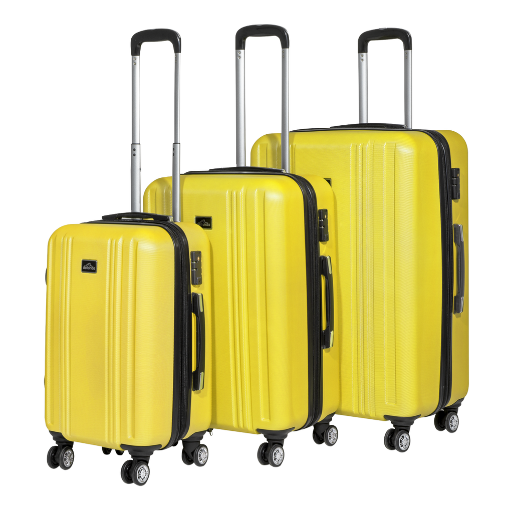 Lightweight ABS Luggage Set with TSA Lock - Yellow DL124