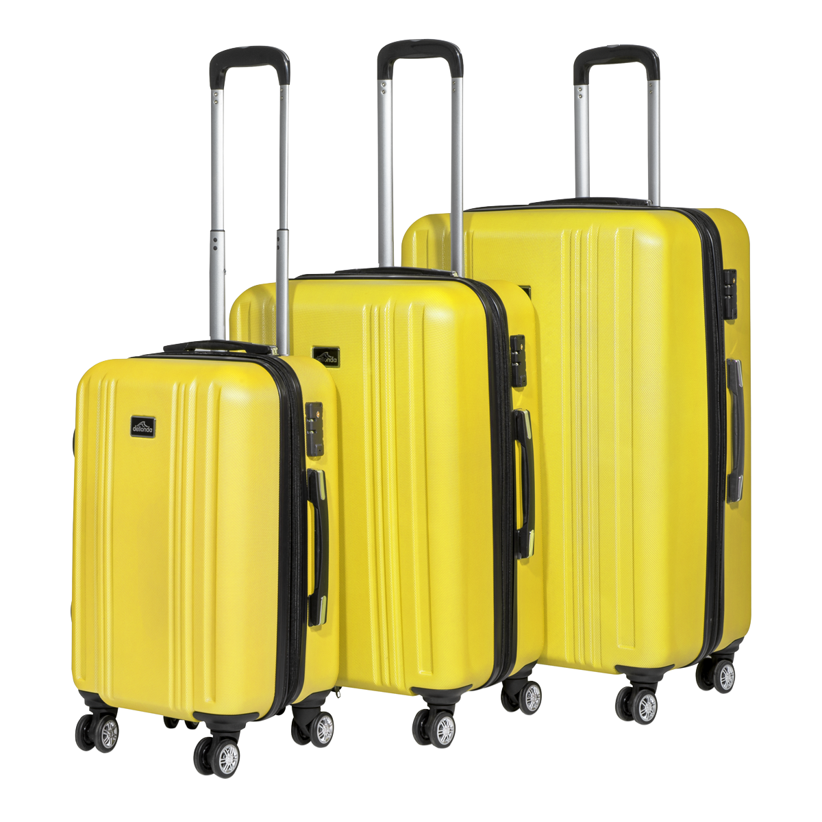 Lightweight ABS Luggage Set with TSA Lock - Yellow DL124