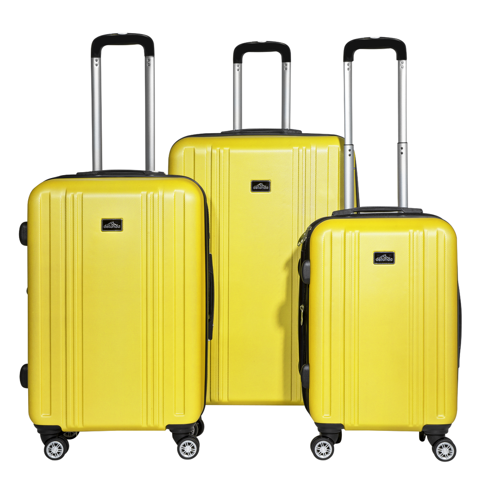 Lightweight ABS Luggage Set with TSA Lock - Yellow DL124