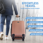 Lightweight ABS Luggage Set with TSA Lock - Rose Gold DL125