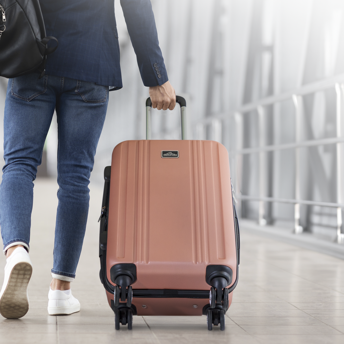 Lightweight ABS Luggage Set with TSA Lock - Rose Gold DL125