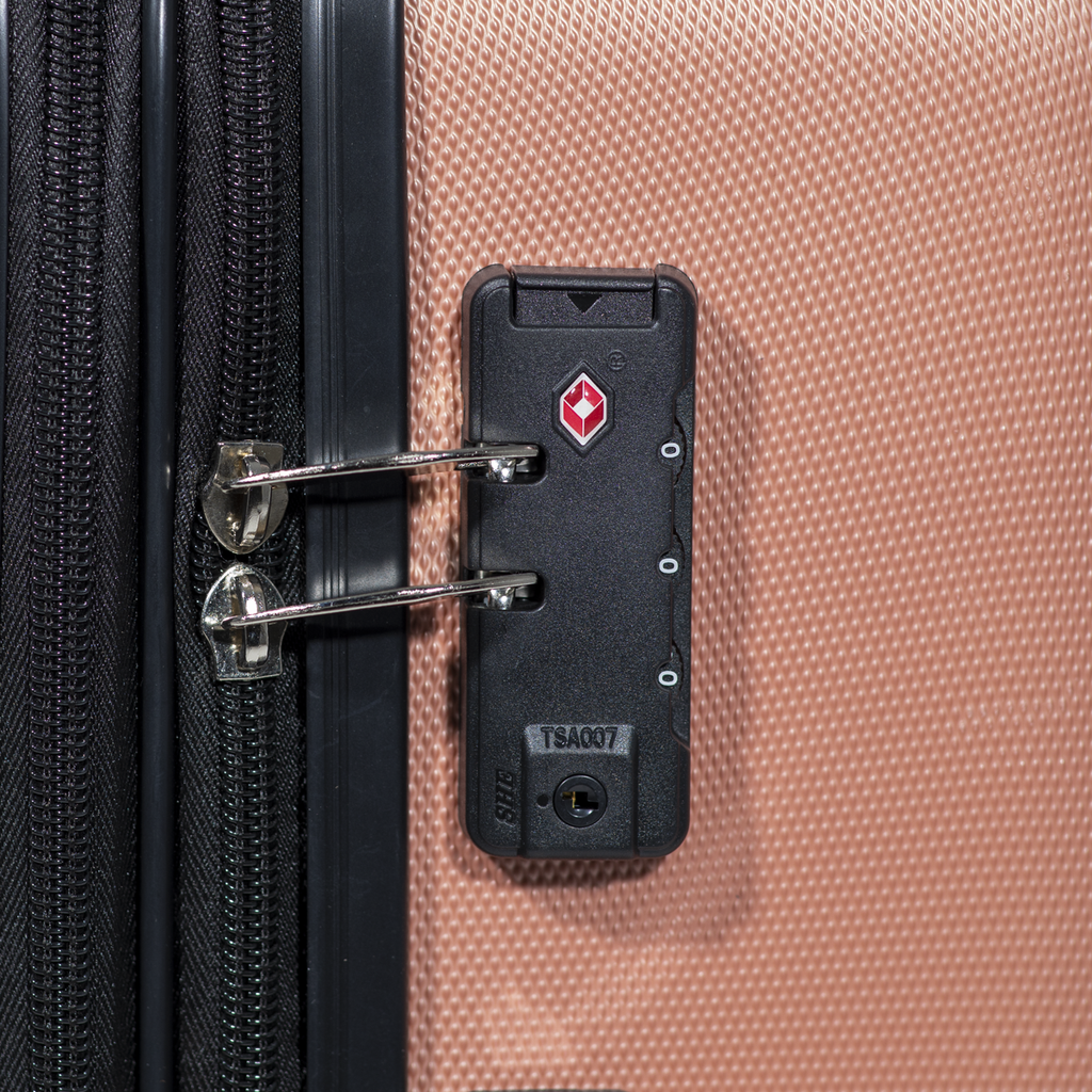 Lightweight ABS Luggage Set with TSA Lock - Rose Gold DL125