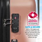 Lightweight ABS Luggage Set with TSA Lock - Rose Gold DL125
