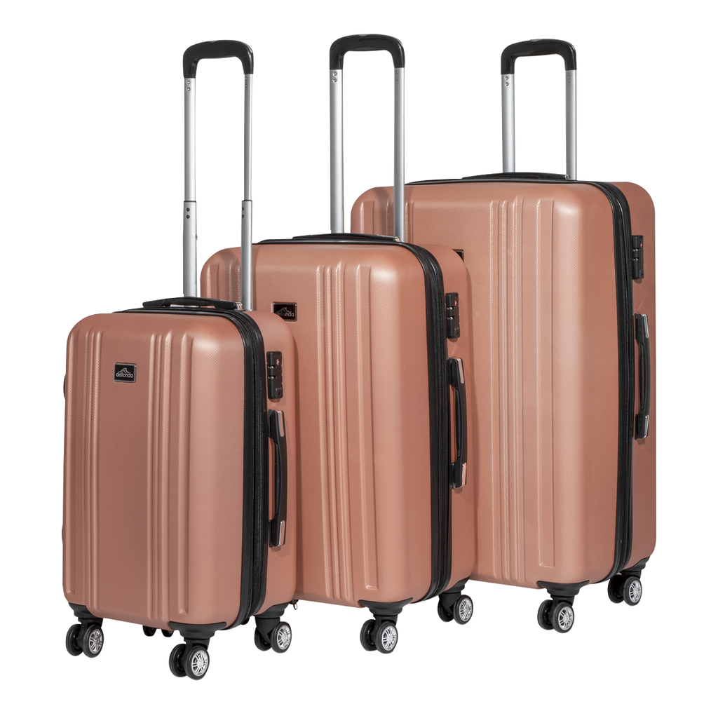 Lightweight ABS Luggage Set with TSA Lock - Rose Gold DL125