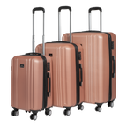 Lightweight ABS Luggage Set with TSA Lock - Rose Gold DL125