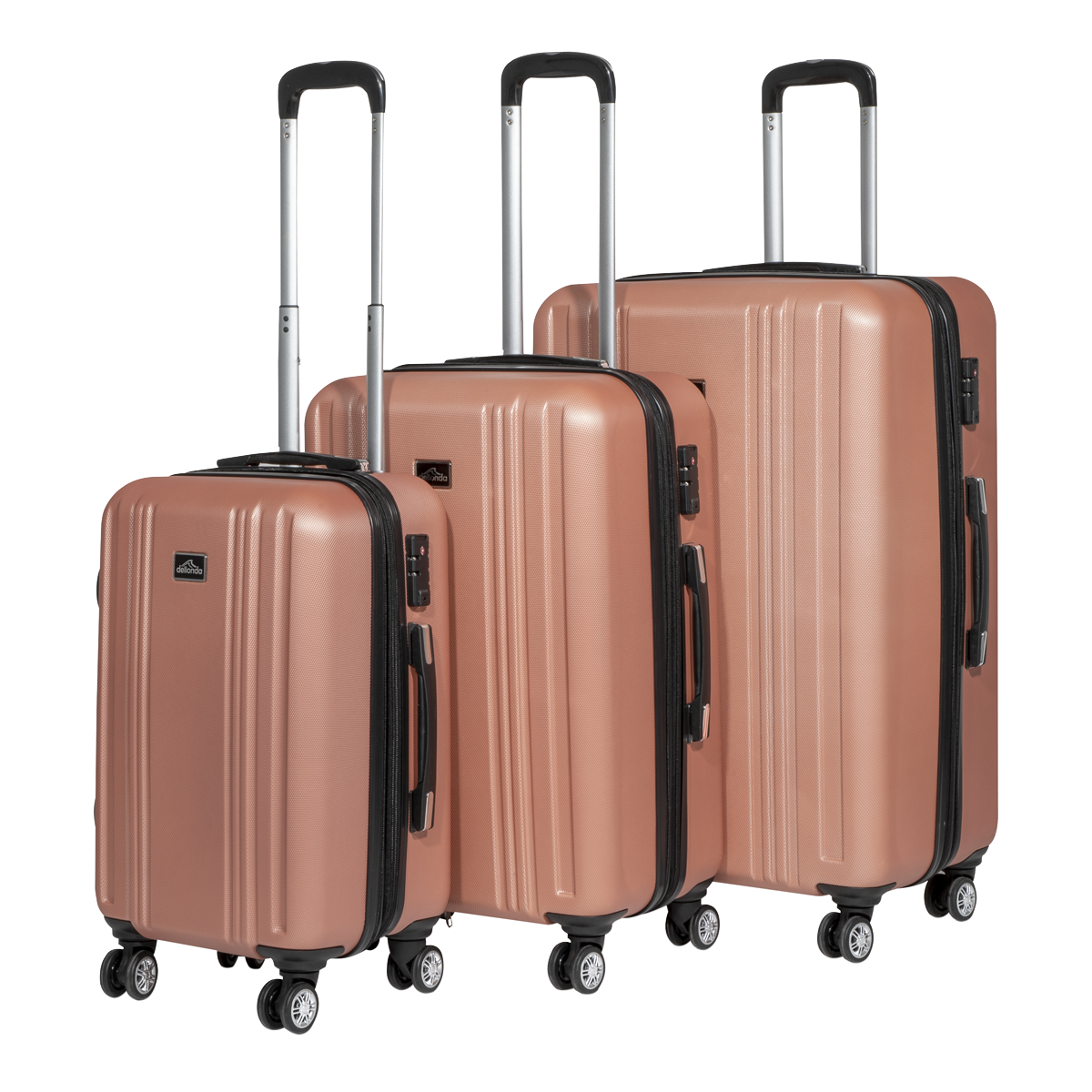 Lightweight ABS Luggage Set with TSA Lock - Rose Gold DL125