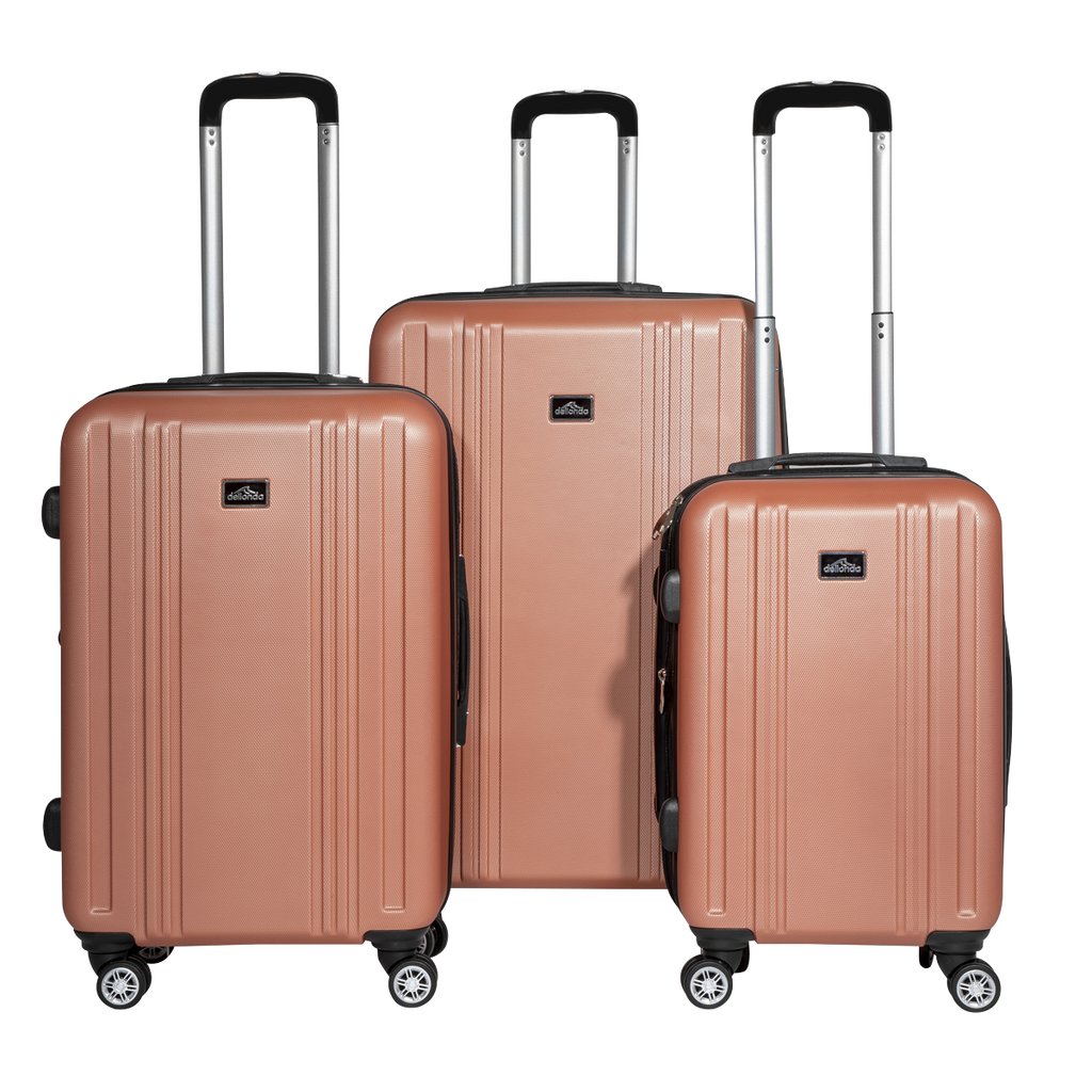 Lightweight ABS Luggage Set with TSA Lock - Rose Gold DL125