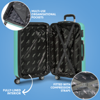 Lightweight ABS Luggage Set with TSA Lock - Teal DL126