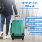 Lightweight ABS Luggage Set with TSA Lock - Teal DL126