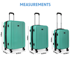 Lightweight ABS Luggage Set with TSA Lock - Teal DL126
