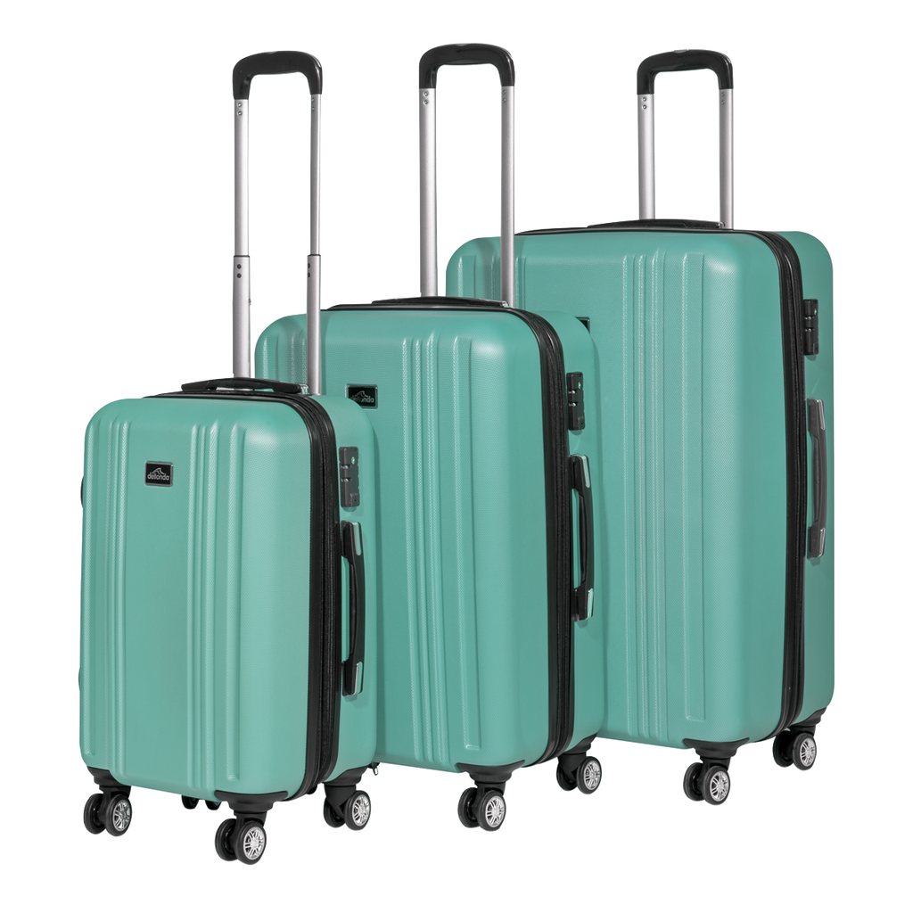 Lightweight ABS Luggage Set with TSA Lock - Teal DL126