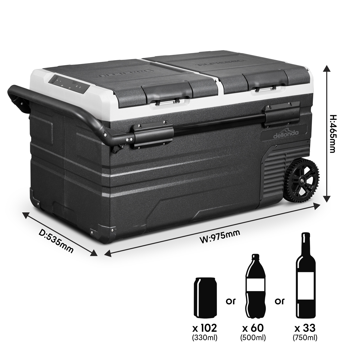 Portable Fridge Freezer/Cool Box with LED Display 75L DL127