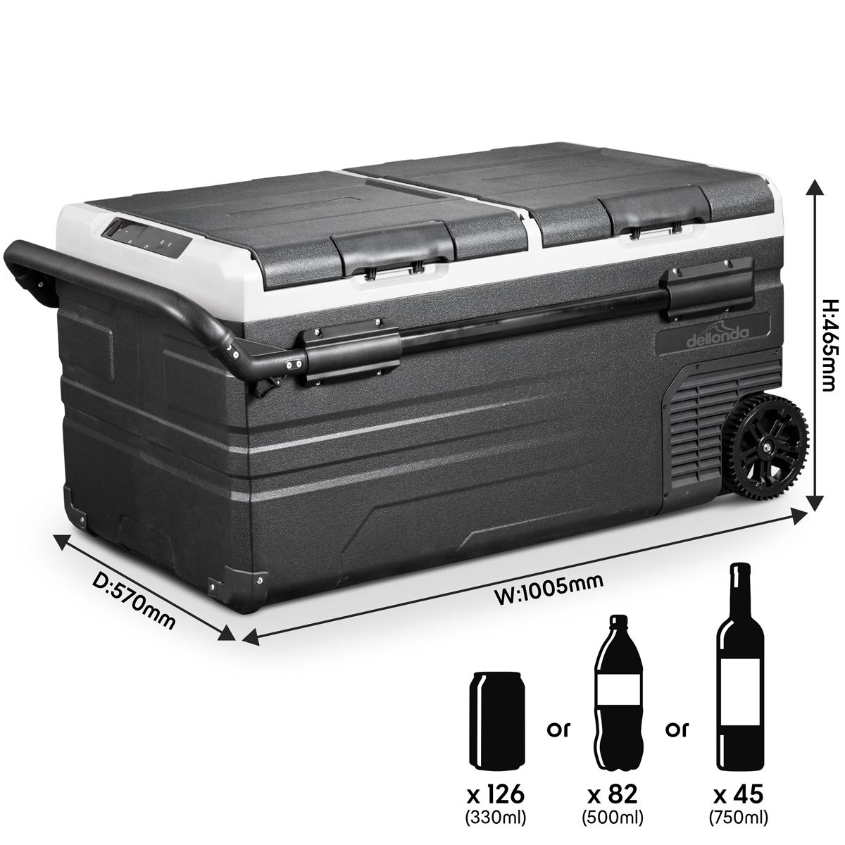 Portable Fridge Freezer/Cool Box with LED Display 95L DL128