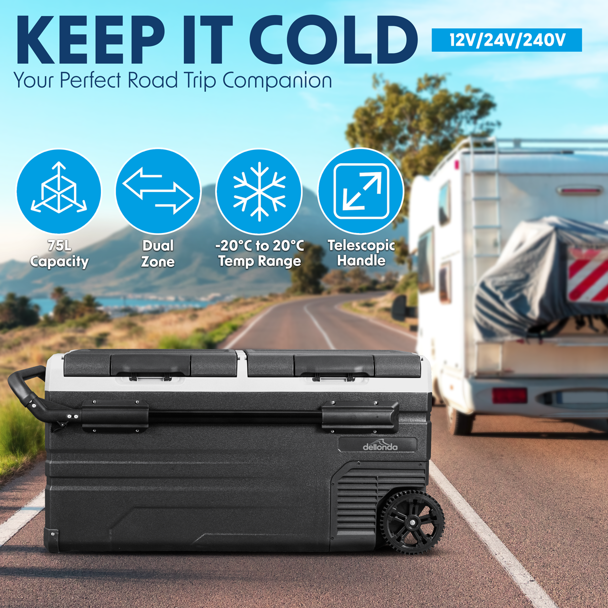 Portable Fridge Freezer/Cool Box with LED Display 95L DL128