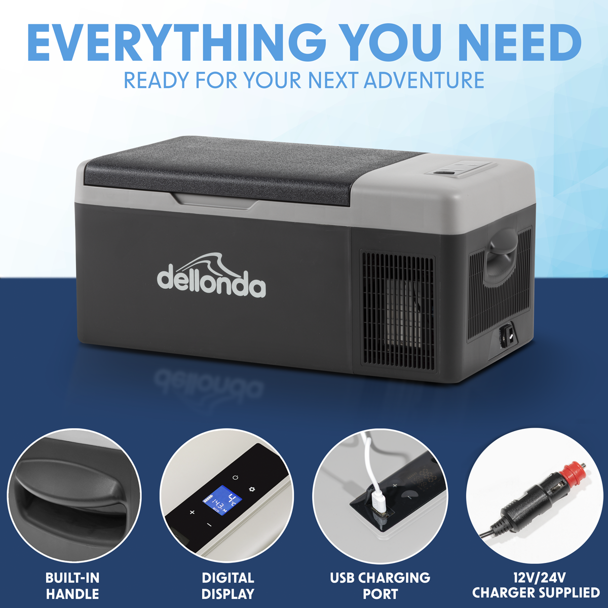 Portable Fridge Freezer/Cool Box with LED Display 15L DL12