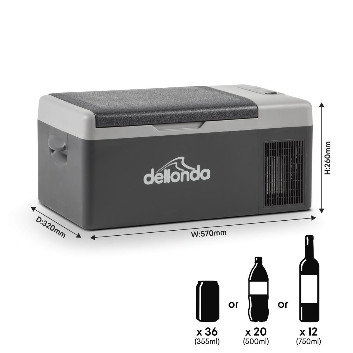Portable Fridge Freezer/Cool Box with LED Display 15L DL12