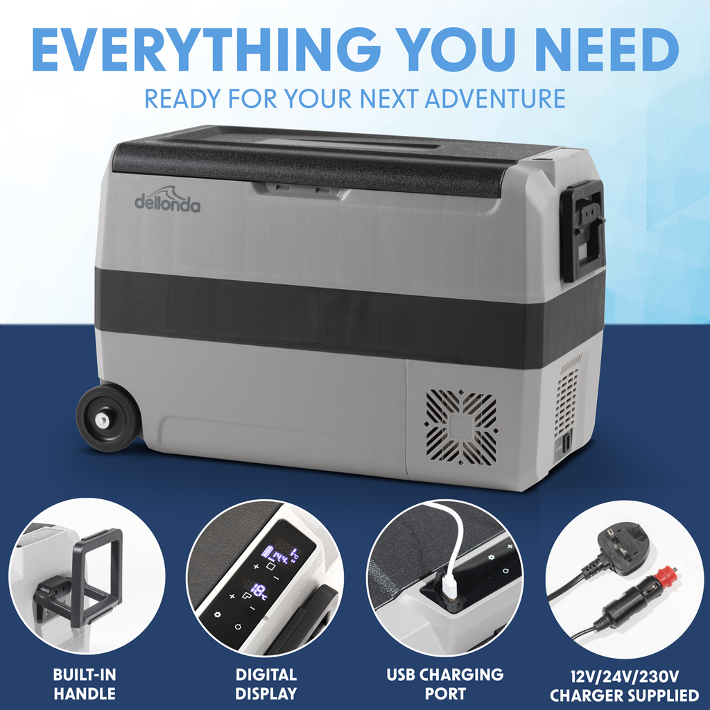 Portable Fridge Freezer/Cool Box with LED Display & AC/DC 230V Adaptor 50L DL132