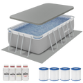 Deluxe Steel Frame Swimming Pool with Filter Pump 13ft, Top Cover, Ground Sheet, Additional Filters & Starter Kit DL139