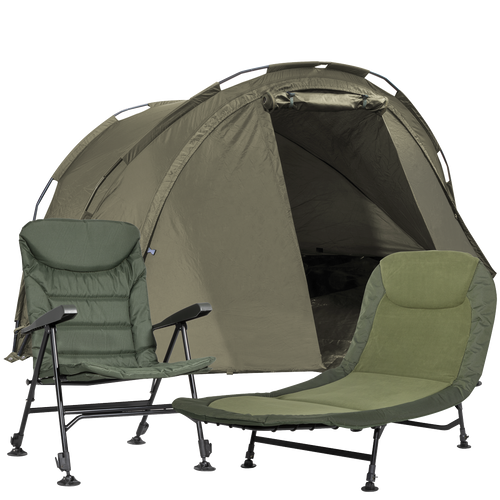 2-Person Bivvy Tent, Reclining Chair & Bedchair Set DL143