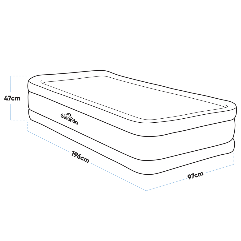 Raised Air Bed with Removable Electric Pump & Storage Bag - Single DL144