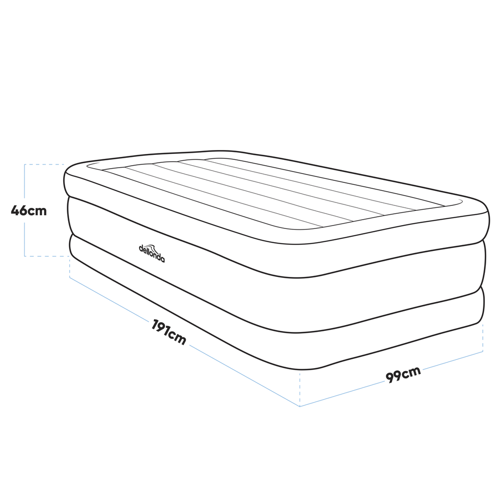 Raised Air Bed with Built-in Electric Pump & Storage Bag - Single DL146