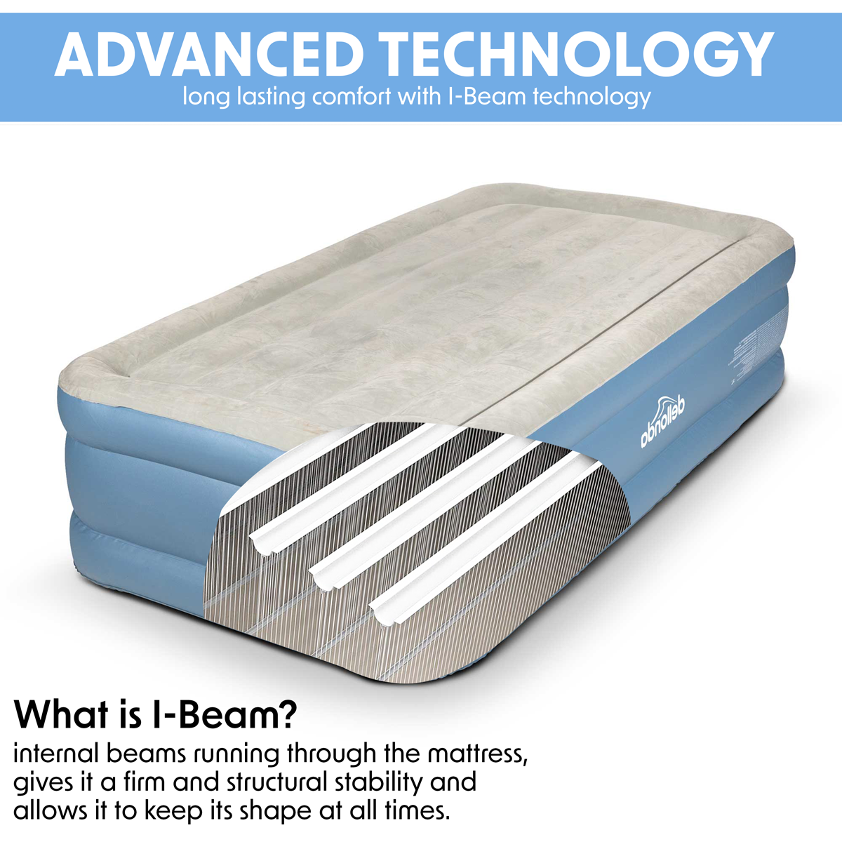 Raised Air Bed with Built-in Electric Pump & Storage Bag - Single DL146