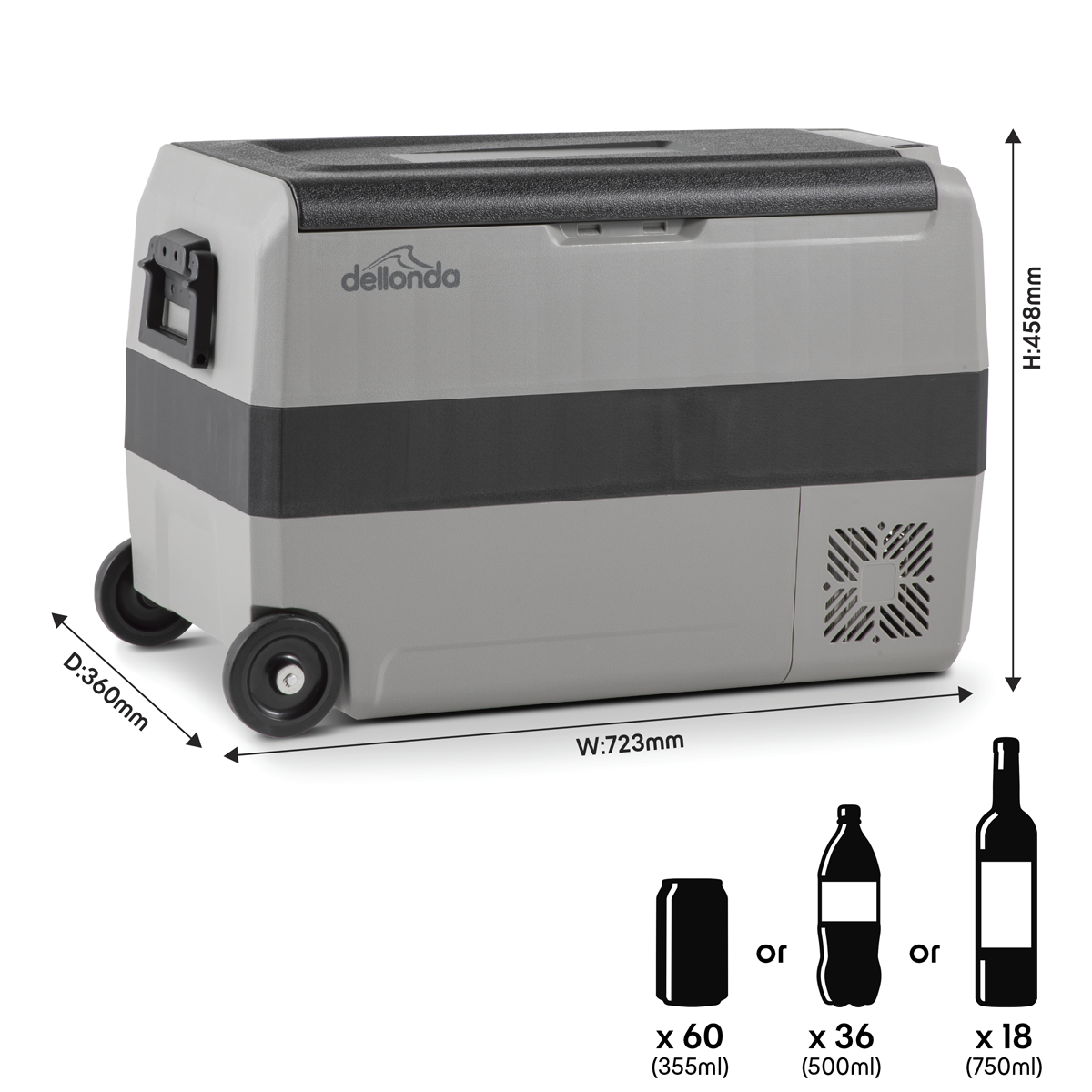 Portable Fridge Freezer/Cool Box with LED Display 50L DL14