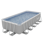 Deluxe Steel Frame Rectangular Swimming Pool with Step Ladder & Filter Pump 21ft DL150