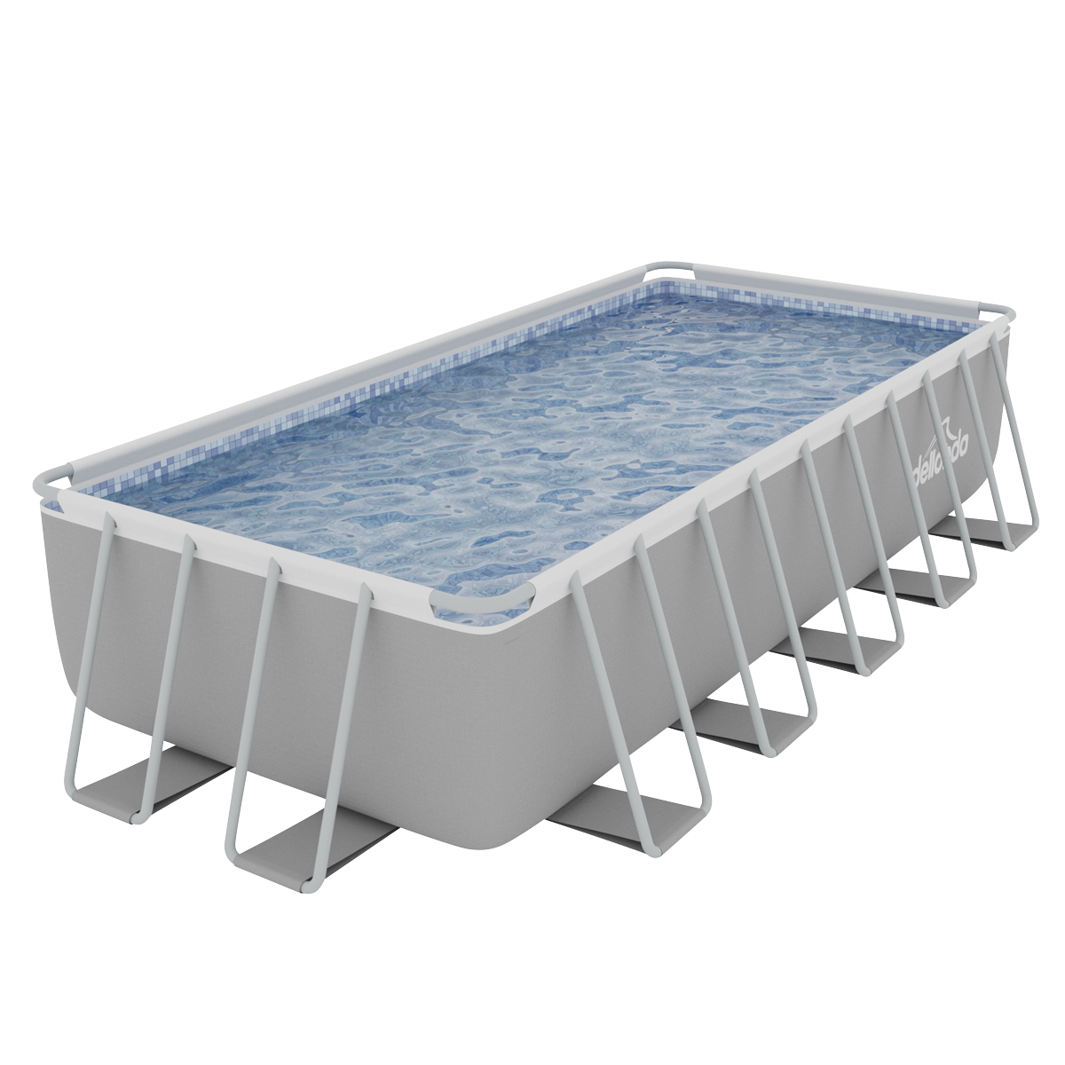 Deluxe Steel Frame Rectangular Swimming Pool with Step Ladder & Filter Pump 21ft DL150