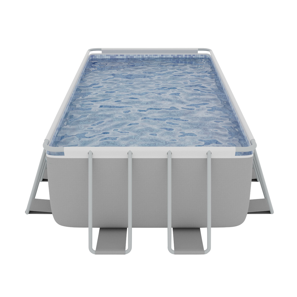 Deluxe Steel Frame Rectangular Swimming Pool with Step Ladder & Filter Pump 21ft DL150