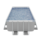 Deluxe Steel Frame Rectangular Swimming Pool with Step Ladder & Filter Pump 21ft DL150