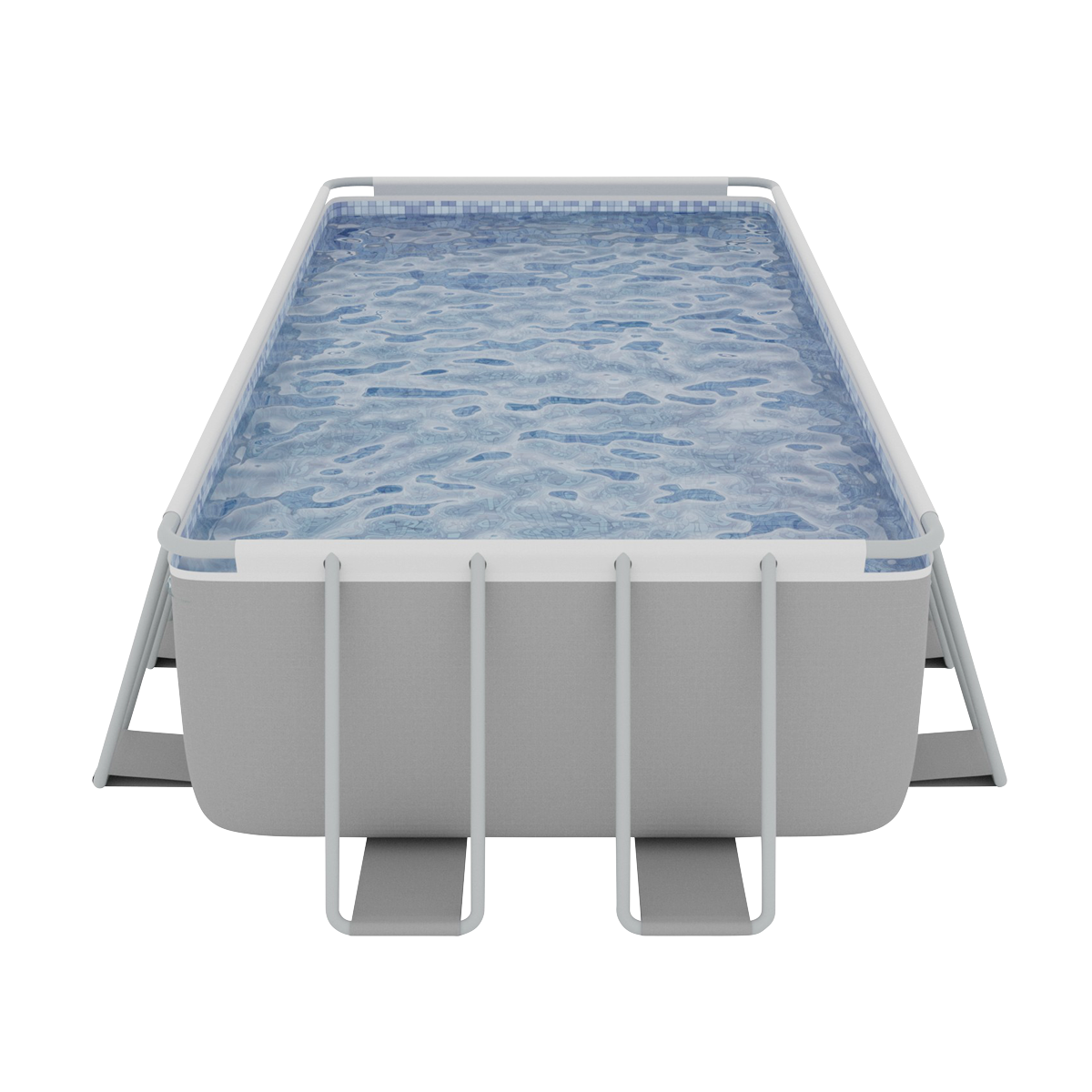 Deluxe Steel Frame Rectangular Swimming Pool with Step Ladder & Filter Pump 21ft DL150