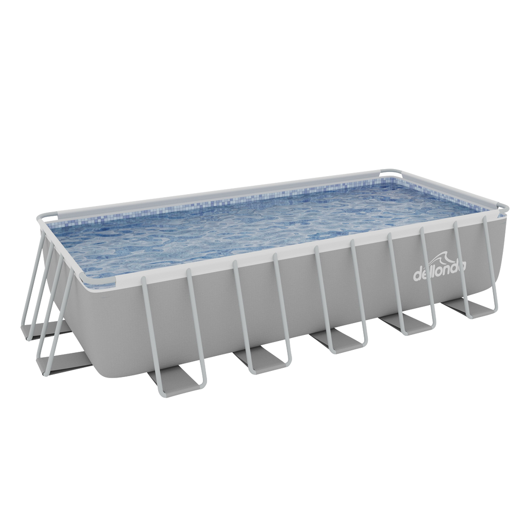 Deluxe Steel Frame Rectangular Swimming Pool with Step Ladder & Filter Pump 21ft DL150
