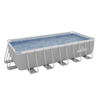 Deluxe Steel Frame Rectangular Swimming Pool with Step Ladder & Filter Pump 21ft DL150
