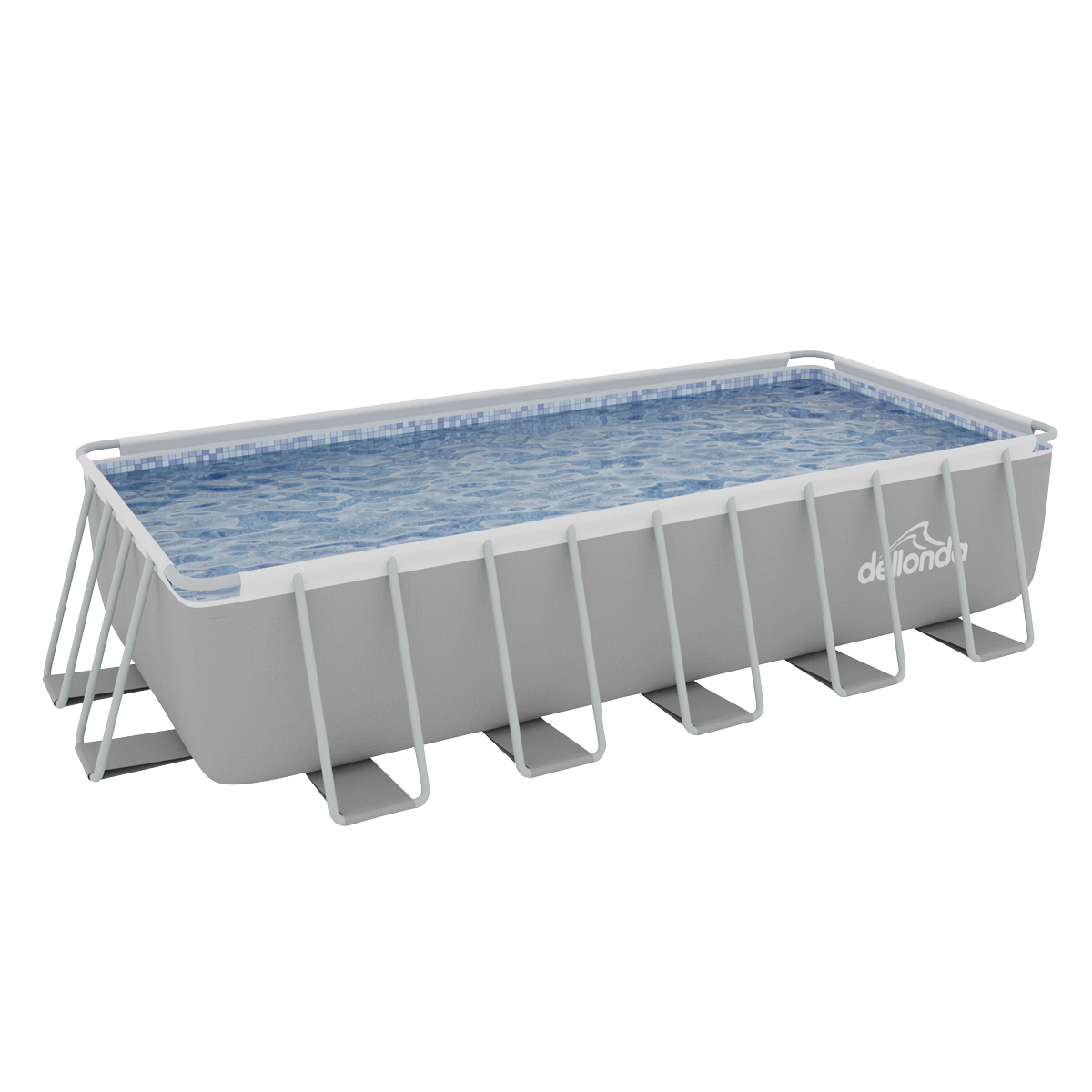 Deluxe Steel Frame Rectangular Swimming Pool with Step Ladder & Filter Pump 21ft DL150