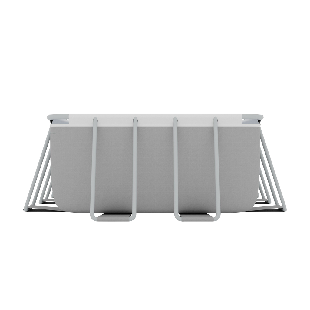 Deluxe Steel Frame Rectangular Swimming Pool with Step Ladder & Filter Pump 21ft DL150