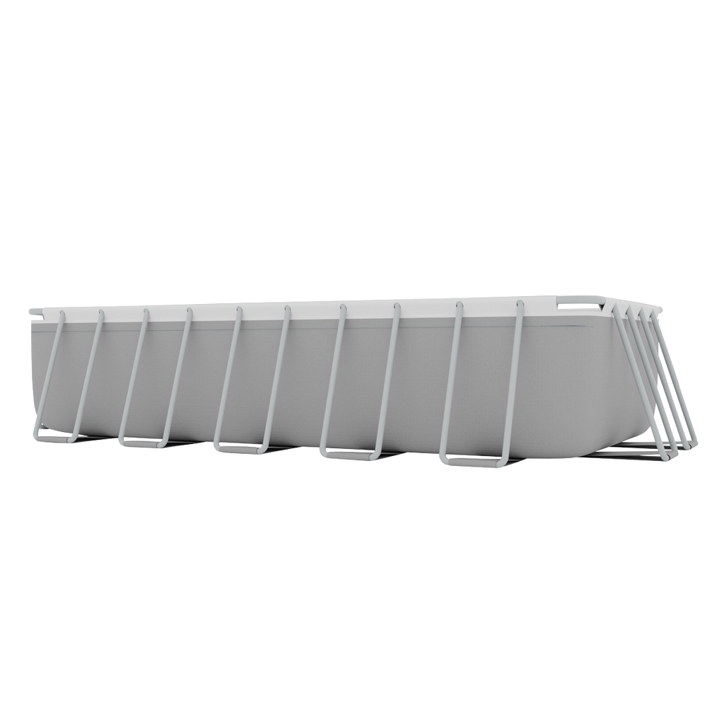 Deluxe Steel Frame Rectangular Swimming Pool with Step Ladder & Filter Pump 21ft DL150