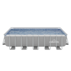 Deluxe Steel Frame Rectangular Swimming Pool with Step Ladder & Filter Pump 21ft DL150