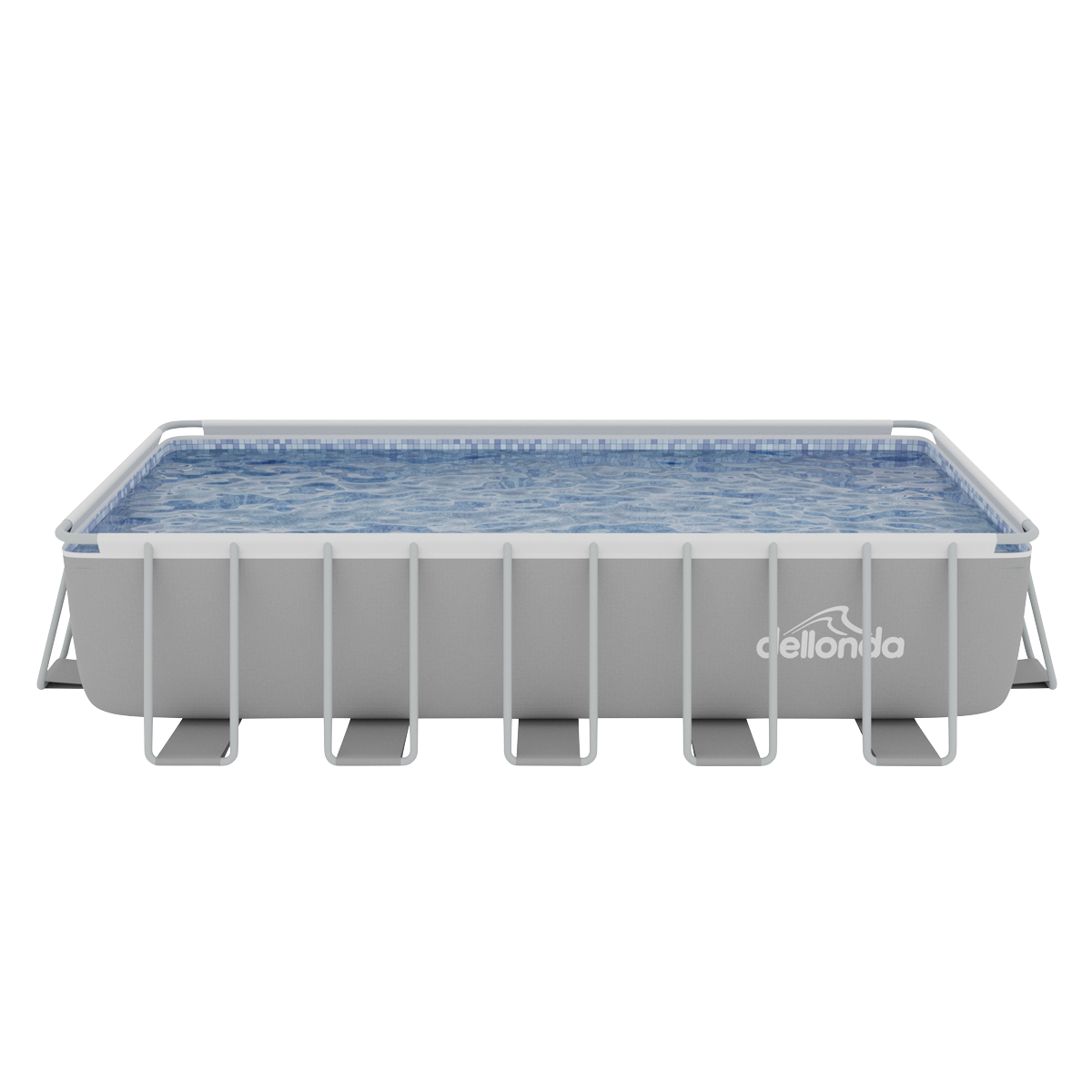 Deluxe Steel Frame Rectangular Swimming Pool with Step Ladder & Filter Pump 21ft DL150