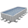 Deluxe Steel Frame Rectangular Swimming Pool with Step Ladder & Filter Pump 25ft DL151