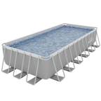 Deluxe Steel Frame Rectangular Swimming Pool with Step Ladder & Filter Pump 25ft DL151