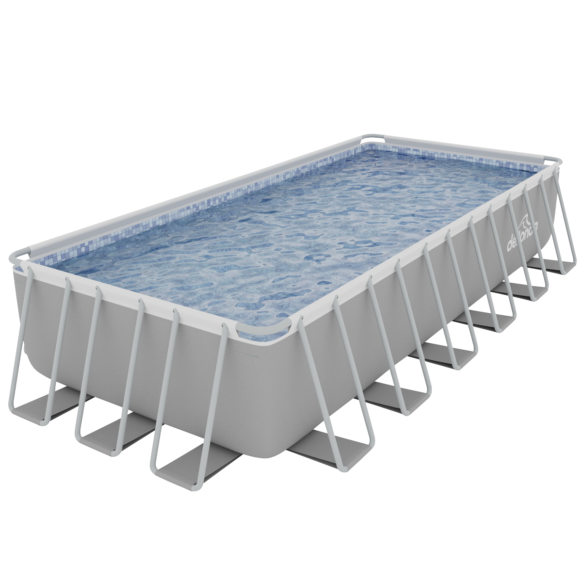 Deluxe Steel Frame Rectangular Swimming Pool with Step Ladder & Filter Pump 25ft DL151