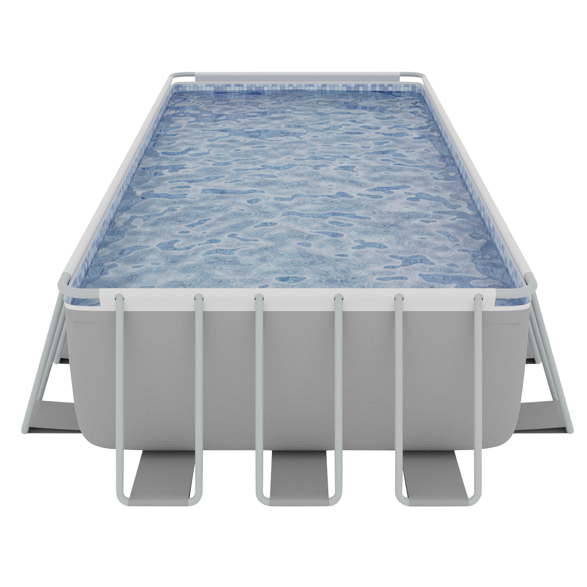 Deluxe Steel Frame Rectangular Swimming Pool with Step Ladder & Filter Pump 25ft DL151