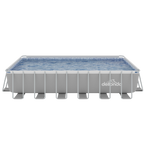 Deluxe Steel Frame Rectangular Swimming Pool with Step Ladder & Filter Pump 25ft DL151