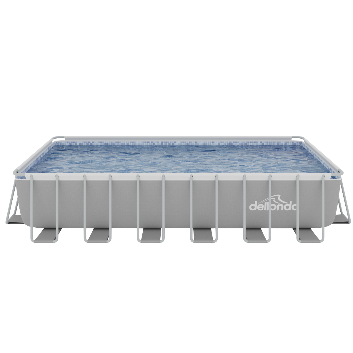 Deluxe Steel Frame Rectangular Swimming Pool with Step Ladder & Filter Pump 25ft DL151