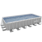 Deluxe Steel Frame Rectangular Swimming Pool with Step Ladder & Filter Pump 25ft DL151