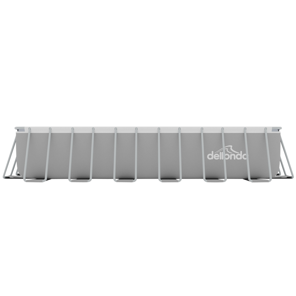 Deluxe Steel Frame Rectangular Swimming Pool with Step Ladder & Filter Pump 25ft DL151