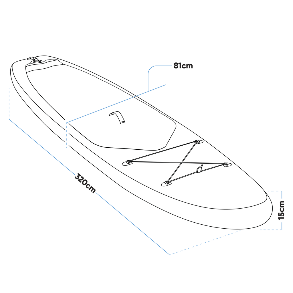 Inflatable Stand-Up Paddle Board 10'6" - Light Blue/White DL152